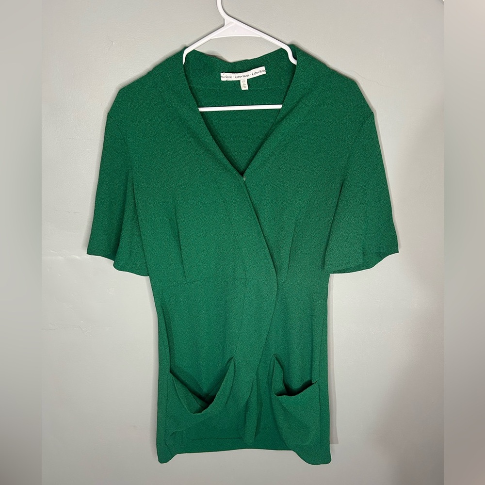 & Other Stories Green Midi Dress with Pockets